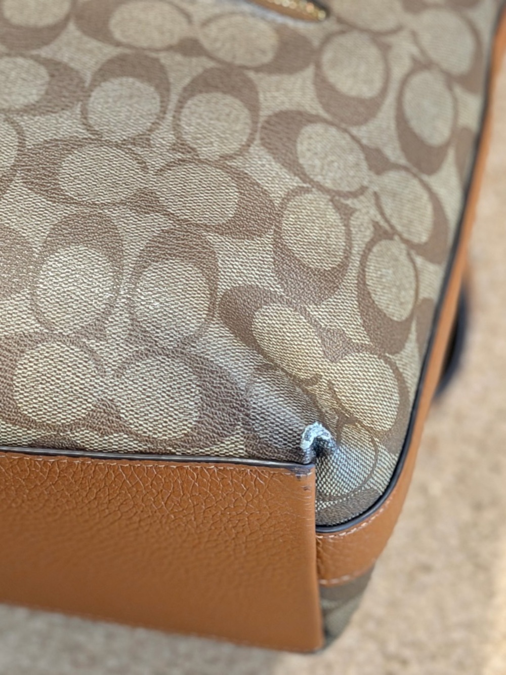 COACH Pennie Shoulder Bag in Signature Canvas Khaki Saddle C2819 - Picture 11 of 16